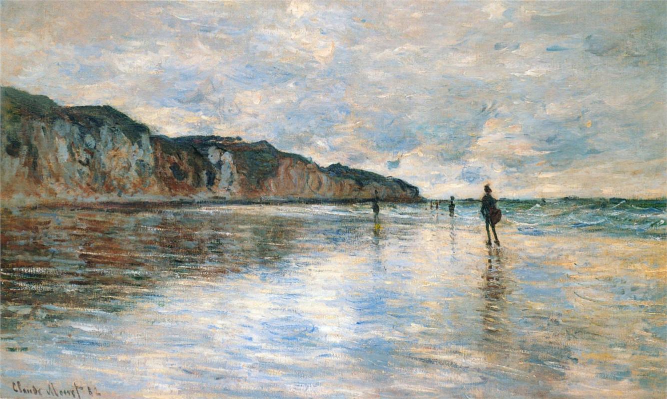 Low Tide at Pourville - Claude Monet Paintings